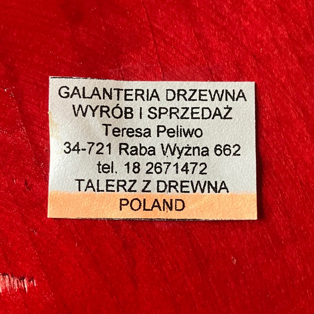 Artistic Red and Black Dinner Plate from Poland - Picture 4 of 4